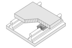 Drawing of round rail linear bearing