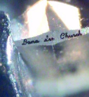 laser inscription on diamond